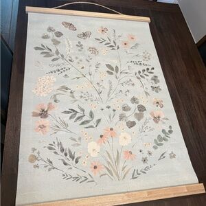 Floral Canvas Wall Hanging - Pastel Colors